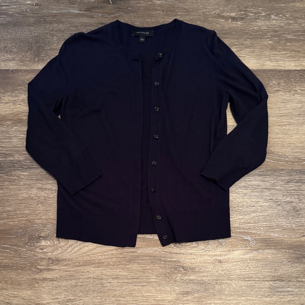 Ann Taylor Midnight Blue Knit Cardigan